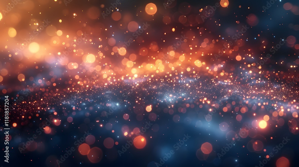Poster radiant bokeh lights glowing softly blending vibrant shimmer with ethereal tonal transitions creatin