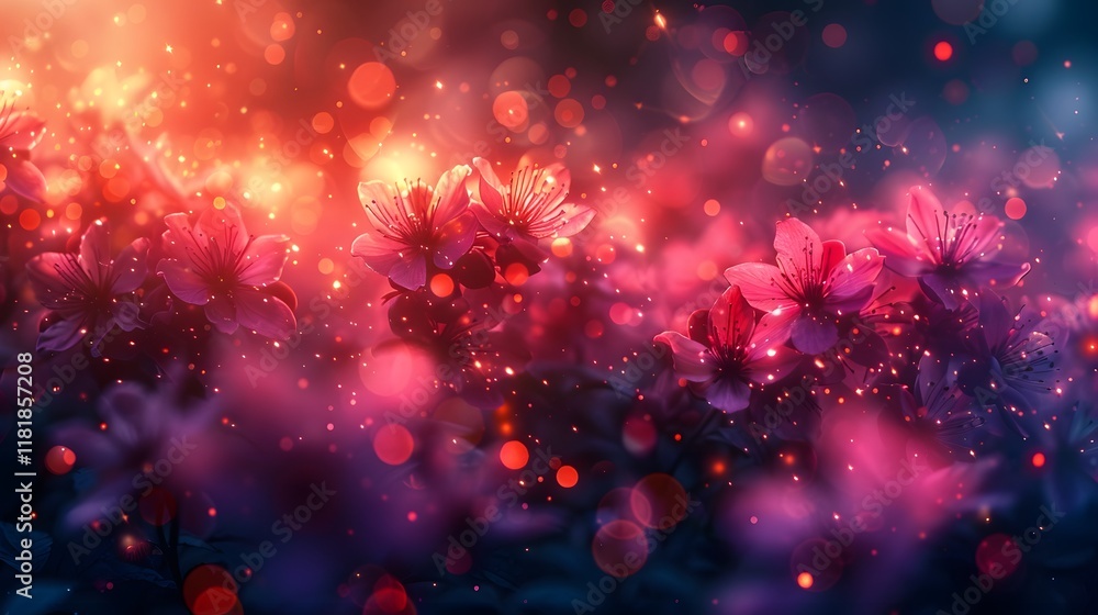 Poster radiant bokeh lights glowing softly and blending vibrant shimmers with ethereal tonal transitions cr