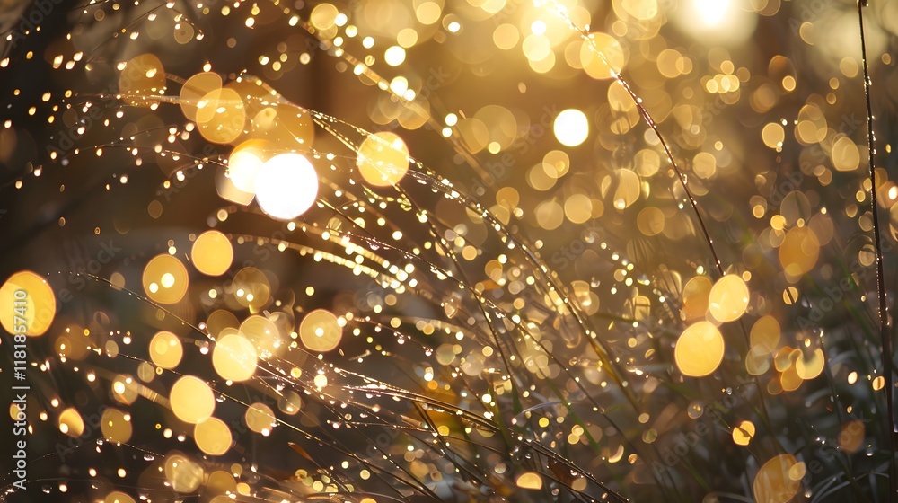 Aufkleber ethereal bokeh sparkles glowing vibrantly blending harmonious shimmer and radiant forms captivating 