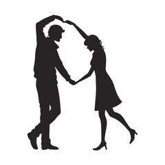 Man and woman couple lovers silhouette isolated.