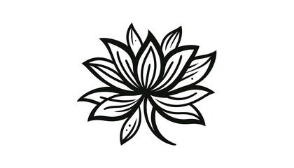 Fototapeta premium Stylized Lotus Drawing: The Beauty of Minimalism