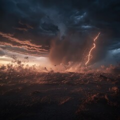 Fototapeta premium Tornado dynamics high fidelity gigapixel with dual dusty nature scenes