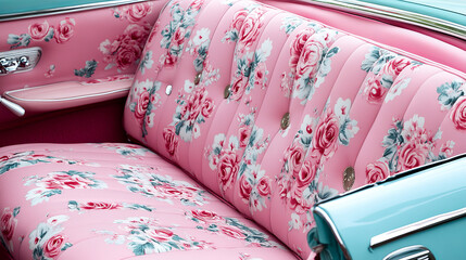 Car seats service retro vector. Seats repair, replacement and installation. Vintage advertisement design, high premium quality automobile upholstery substitution