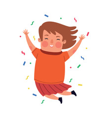 smiling girl celebrating