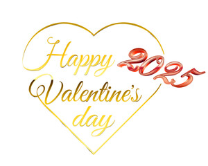 ゴールドのエレガントなバレンタインロゴ