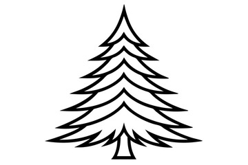 Obraz premium Pine Tree Line Icon - Vector Illustration in SVG Format