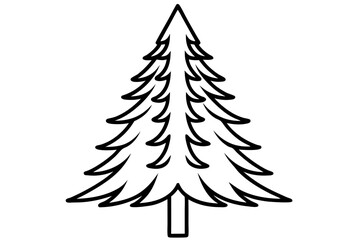 Obraz premium Pine Tree Line Icon - Vector Illustration in SVG Format