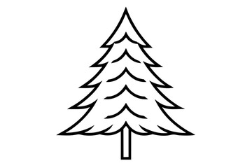 Pine Tree Line Icon - Vector Illustration in SVG Format
