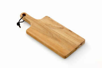白背景に置いた木製のカッティングボード　Wooden cutting board on white background