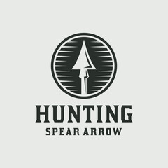 Hunting Spear Arrow Classic Vintage Logo Design Vector