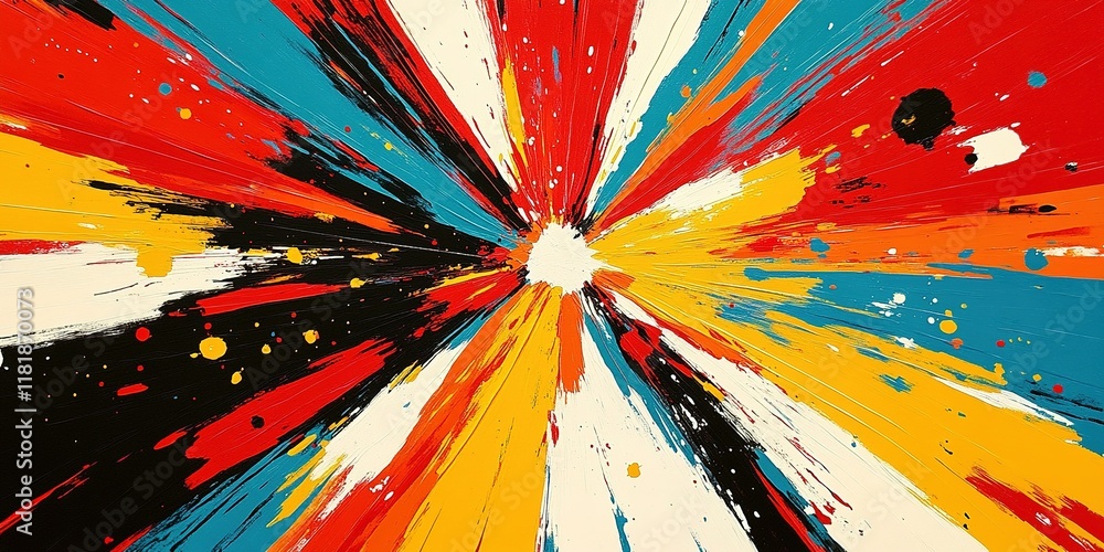 Poster vivid explosion of colors in abstract artwork representing energy and movement in creative expressio