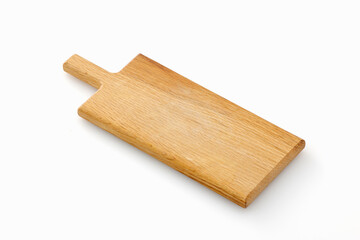 白背景に置いた木製のカッティングボード　Wooden cutting board on white background