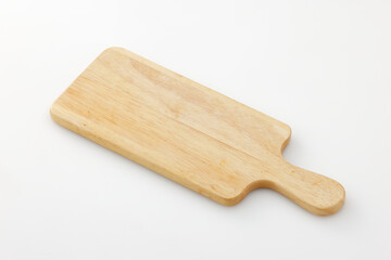 白背景に置いた木製のカッティングボード　Wooden cutting board on white background