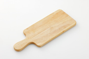 白背景に置いた木製のカッティングボード　Wooden cutting board on white background