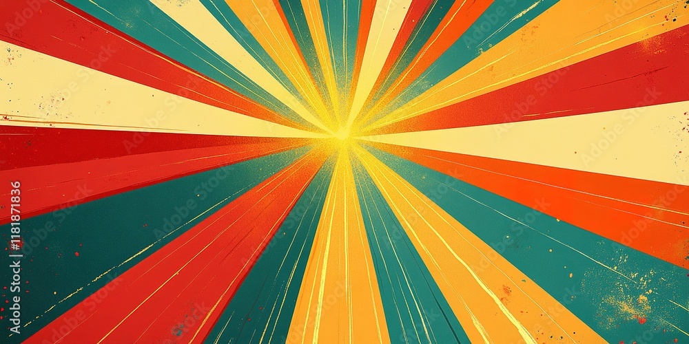 Aufkleber vibrant rays of color radiate from a bright center, creating a stunning visual display