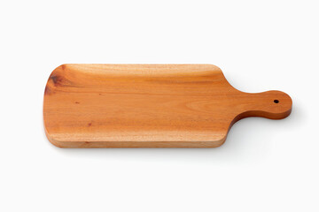 白背景に置いた木製のカッティングボード　Wooden cutting board on white background