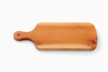 白背景に置いた木製のカッティングボード　Wooden cutting board on white background