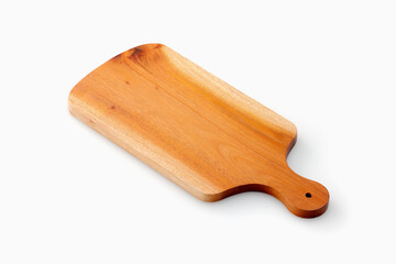 白背景に置いた木製のカッティングボード　Wooden cutting board on white background