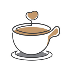 Love Coffee illustration logo Template vector