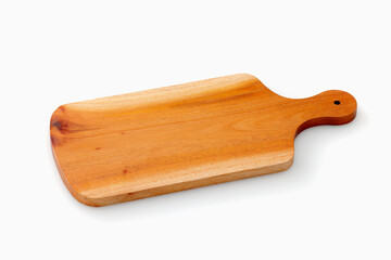 白背景に置いた木製のカッティングボード　Wooden cutting board on white background