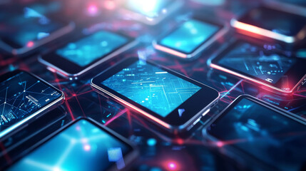 Set of mobile phones for communication design or global concepts - also as emblem. Vector version also available in gallery