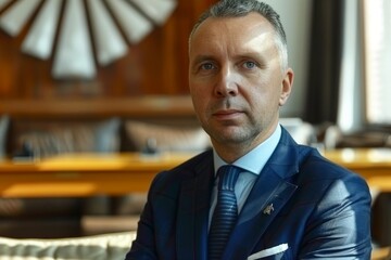 Dynamic financial heart with abstract technology background and blurred office network visualization