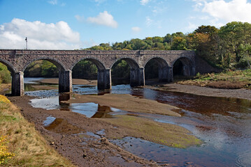  Old Stone bridge in Newport, Ireland,