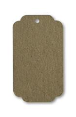 blank cardboard tag mockup isolated