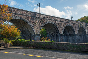 Old Stone bridge in Newport, Ireland,
