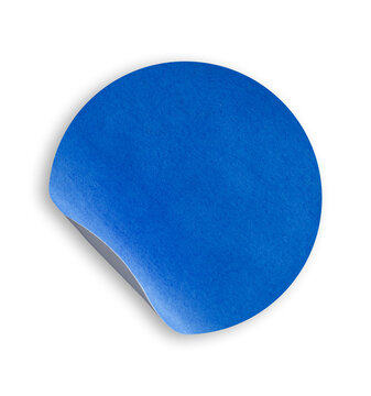 blue round peeled sticker isolated