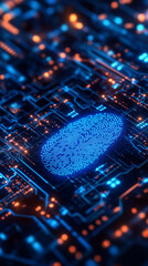 Fototapeta premium Digital fingerprint cyber security and identity concept