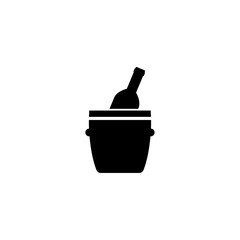 Elegant icon of a bottle in an ice bucket, perfect for celebration themes.