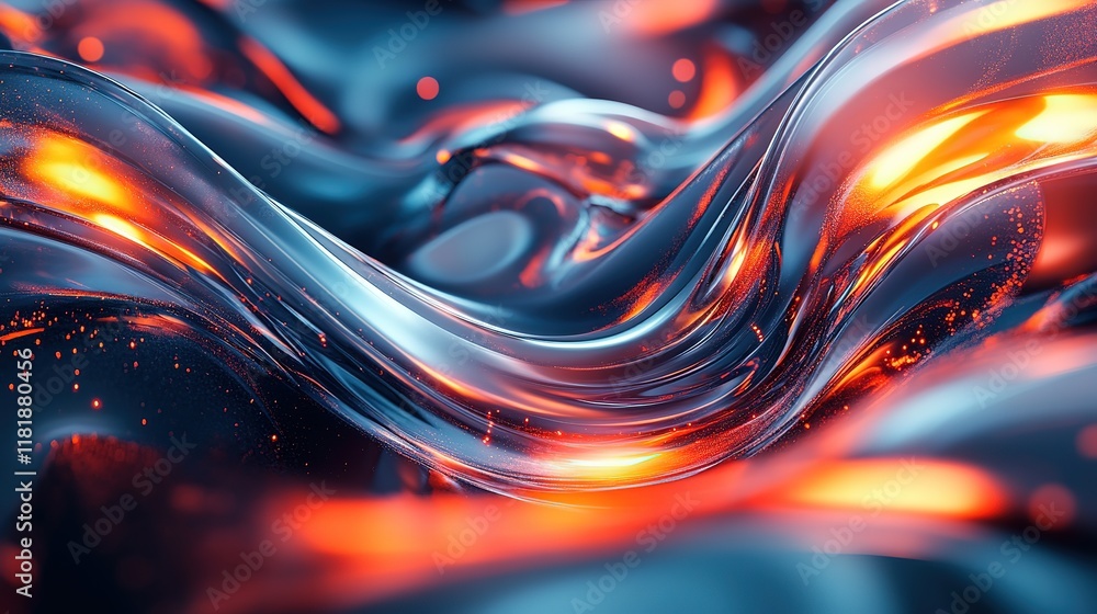 Poster cool waves and streams of light, creating a dynamic and futuristic visual experience that captivates