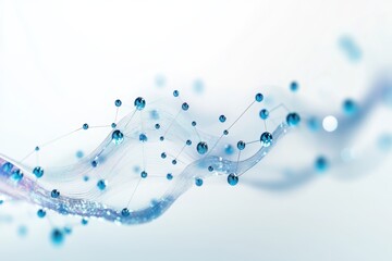 A graph made of chemical molecules on a white background, concept of increasing investment value in the chemical fuel sector or the analysis of molecular and scientific data.