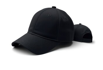 Black blank Baseball caps mock up in white background
