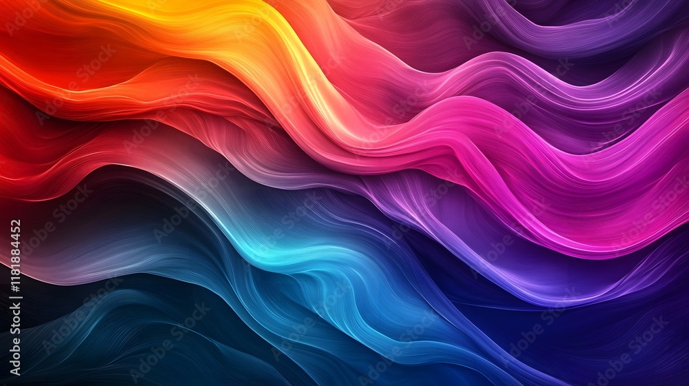 Poster captivating abstract image showcasing vibrant electric thermal color gradients blending bright fluid