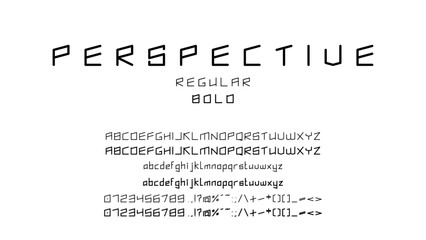 Creative font, uppercase, lowercase, number and symbols. Regular, bold. Typography typeface. Modern abstract digital tech font. Logo creative font. Fonts illustration in vector format.