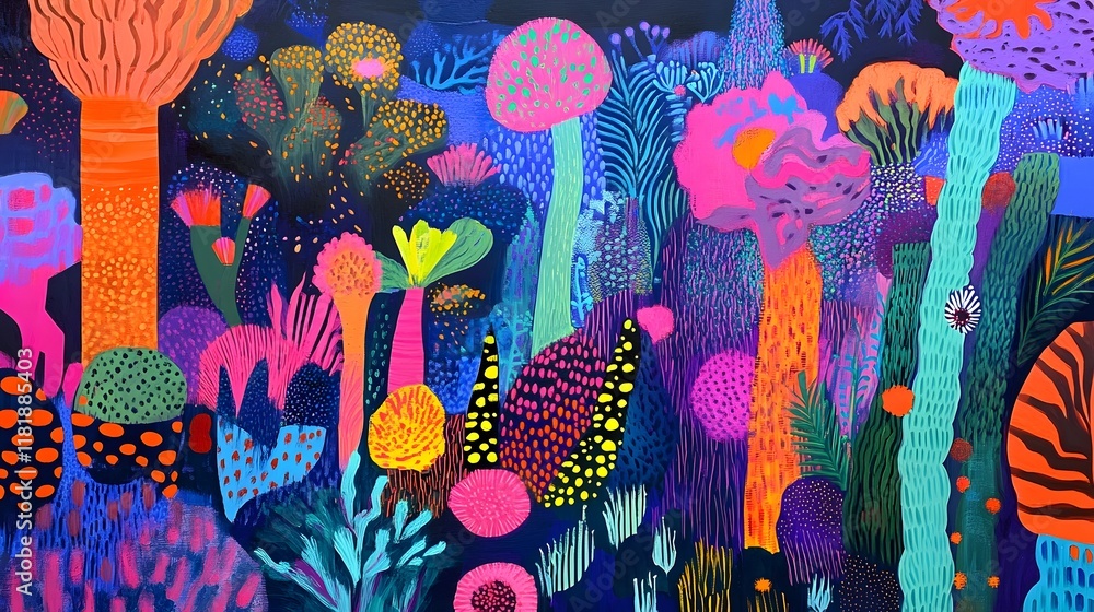 Aufkleber radiant neon glow vibrant chromatic patterns of electric fluidity and contrast intense abstract digi