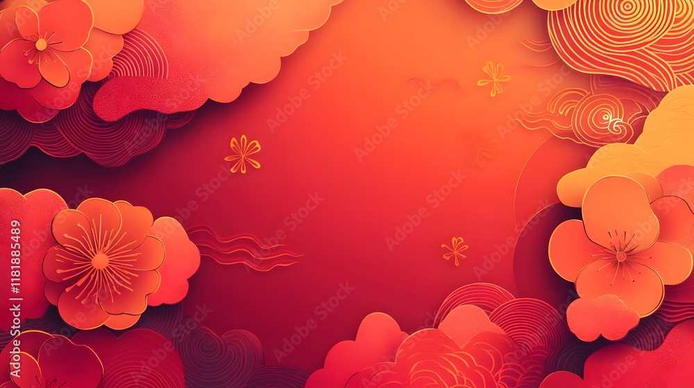 Aufkleber elegant gradient background featuring minimal patterns ornamental design elements and vibrant cultur