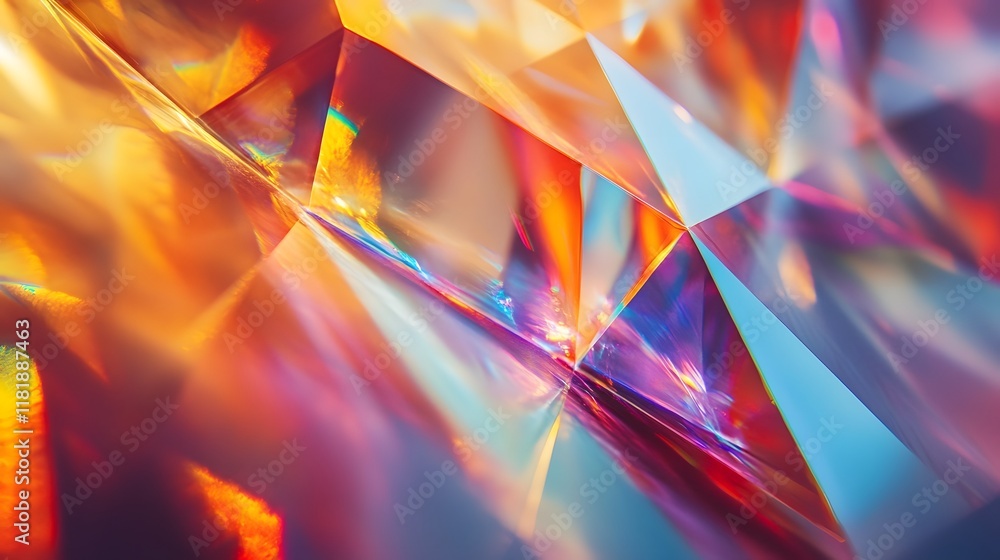 Poster captivating prism angles radiating shimmering rainbows of luminous clarity dynamic abstract image sh