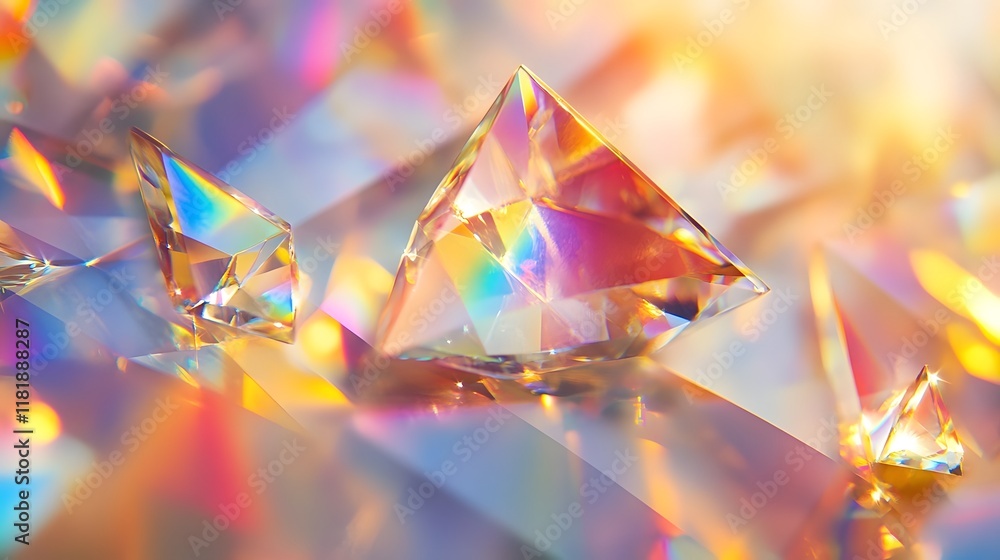 Aufkleber captivating abstract image showcasing the vibrant dispersion of light through a prism creating a mes