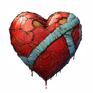 recommend clip art: Broken red heart isolated on transparent background