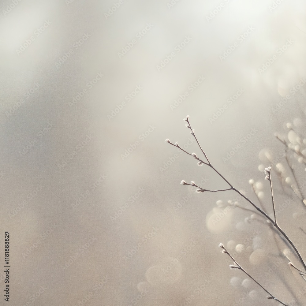 Poster minimalist and soft bokeh background with light gray tones