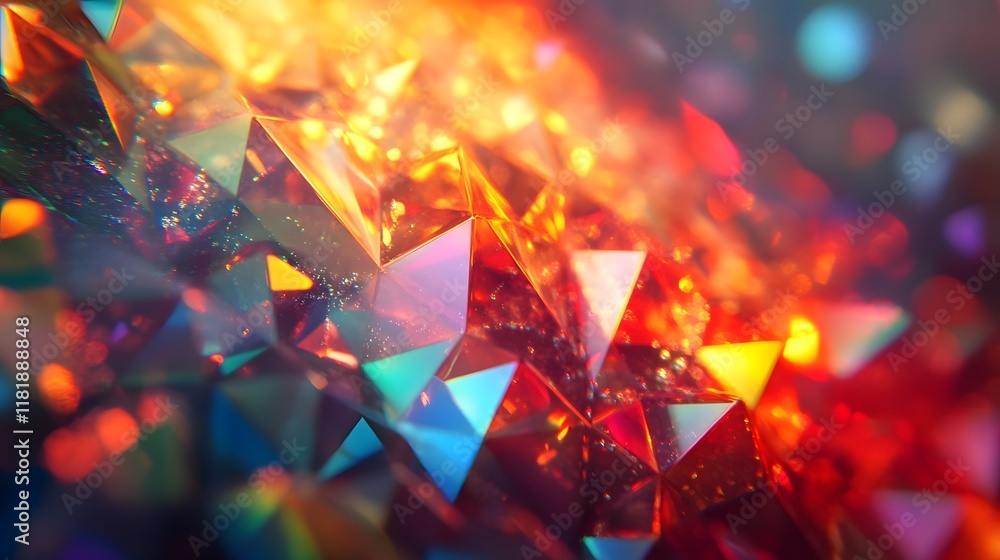 Poster radiant prismatic refraction a captivating kaleidoscope of color and light refracting through gradie