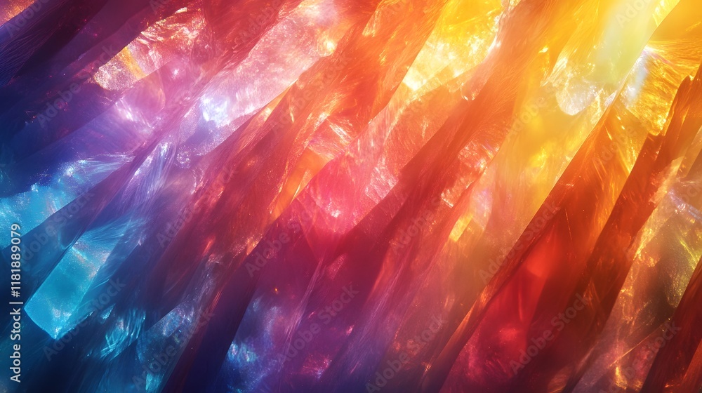 Poster radiant prismatic spectrum of shimmering light and color gradients captivating abstract background w