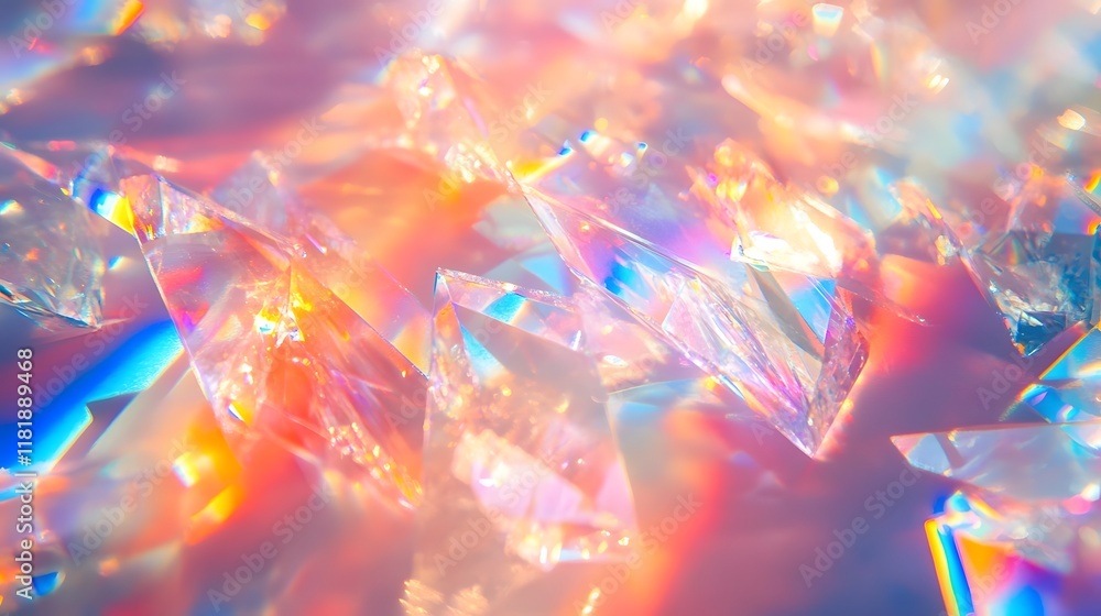 Poster shimmering prism light with vibrant clarity blending rainbow radiance and gradient tones in a visual