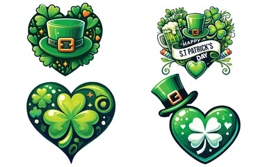 St. Patrick's Day Vector illustration Heart isolated White Background