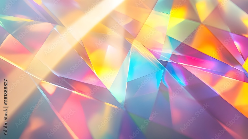 Aufkleber radiant prism s ethereal glow with vibrant chromatic gradients and mesmerizing geometric patterns sh