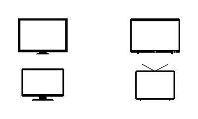 Tv silhouette set in black and white