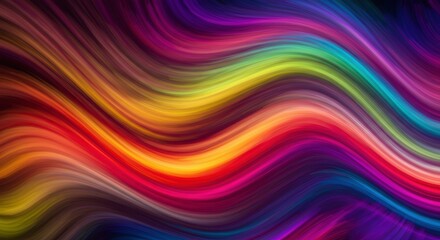 Obraz premium Vibrant Spectrum Waves: A mesmerizing display of color, featuring flowing, dynamic waves that evoke feelings of joy, energy, and excitement. The spectrum of colors, from rich reds to deep blues.